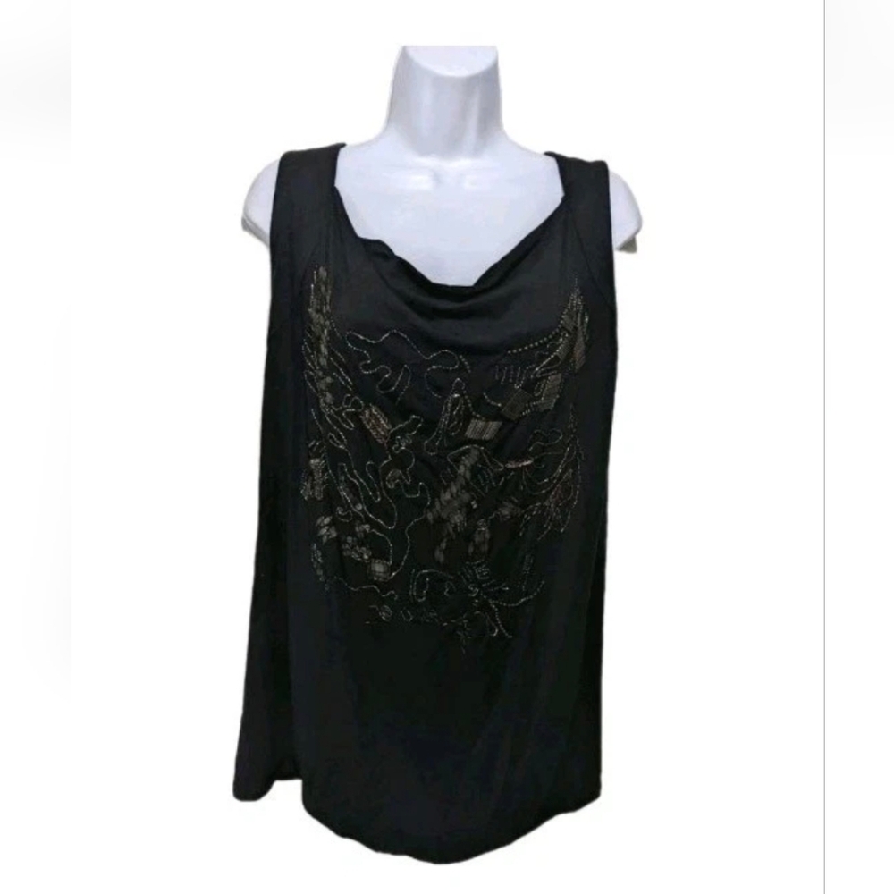 NWT Sejour Beaded Sleeveless Blouse Top 3X Dressy Mature #8900